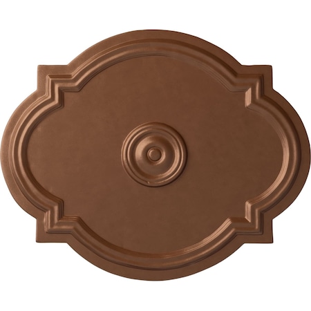 Ekena Millwork Waltz Ceiling Medallion (Fits Canopies up to 4 1/2"), 21 1/4"W x 17 3/8"H x 1"P, Polished Copper CM21WAPOS
